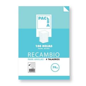 RECAMBIO PACSA A5 2.5 PAUTA 100H 70GR 4TALADROS 