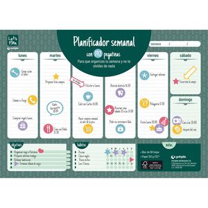 PLANIFICADOR SEMANAL A3 C/PEGATINAS CASTAÑO VERDE