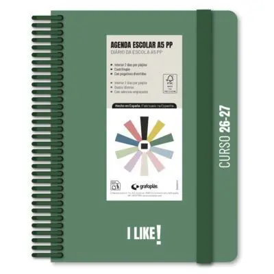 Agenda Escolar A5 26/27 D/P Pp I Like Verde Grafoplas
