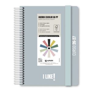 AGENDA ESCOLAR A6 26/27 D/P PP I LIKE AZUL CLARO GRAFOPLAS