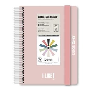 AGENDA ESCOLAR A6 26/27 D/P PP I LIKE ROSA CLARO GRAFOPLAS