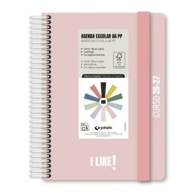 Agenda Escolar A6 26/27 D/P Pp I Like Rosa Claro Grafoplas