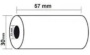 Pack 10 Rollo Papel Termico sin Bisfenol 57X30X12Mm Kores