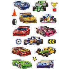 PEGATICAS CON RELIEVE MATE COCHES CARRERAS