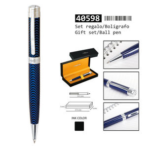 BOLIGRAFO PERONA AZUL CON VETAS NEGRAS
