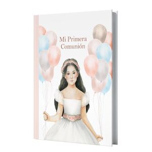 LIBRO PRIMERA COMUNION NIÑA GLOBOS