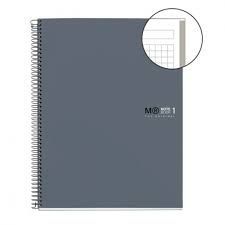 CUADERNO ANTIVIRAL T/D A4 CUADROS 5MM 80H MR GRAFITO