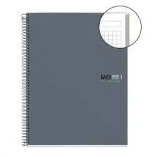 Cuaderno Antiviral T/D A4 Cuadros 5Mm 80H Mr Grafito