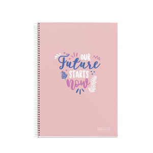 CUADERNO T/D FOLIO CUADRO 4MM 80H FRASE MR ROSA