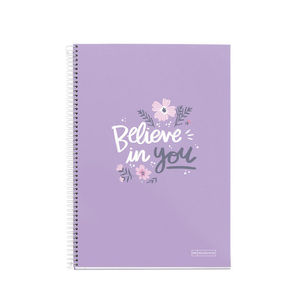 CUADERNO T/D FOLIO CUADRO 4MM 80H FRASE MR LAVANDA