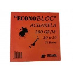 BLOC ECONOBLOC 20X20 ACUARELA 75H 280GR MICHEL