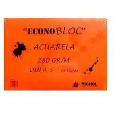 BLOC ECONOBLOC A3 ACUARELA 75H 280GR MICHEL