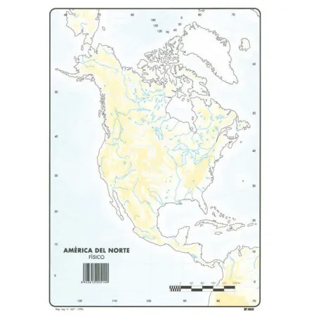 Mapa Mudo America Norte Fisico ud