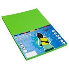 PAPEL FABRISA A4 80GR 100H  VERDE FUERTE 