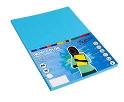 PAPEL FABRISA A4 80GR 100H AZUL TURQUESA 
