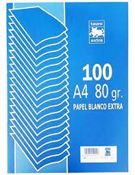 PAPEL A4 TAURO 80GR 100H BLANCO