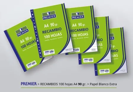Recambio Premier A4 100H 90Gr 4 Taladros