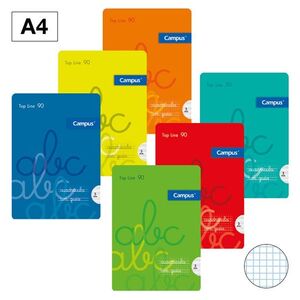 LIBRETA CAMPUS A4 3MM T.PP 48H 90GR CUADROVIA COLORES