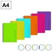 Bloc Campus A4 5X5 T. pp 120H 90Gr Microperforado Colores