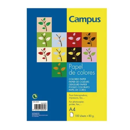 Papel A4 Campus 80Gr 100H Amarillo Limon
