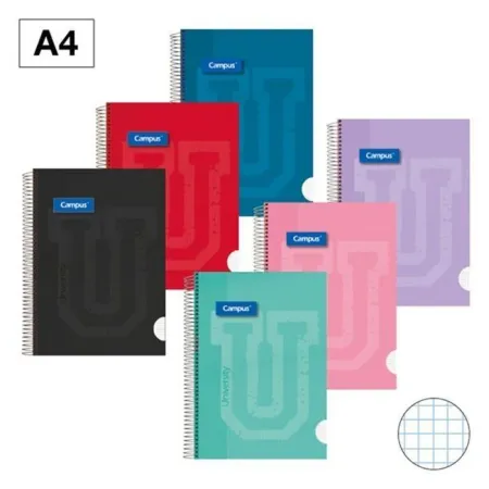 Bloc Campus A4 4X4 T. forrada 80H 90Gr Colores