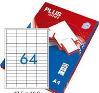 ETIQUETA ADH PLUS 48,5X16,9 100H 64U/H 6400UD