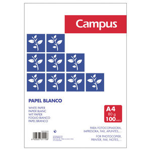 PAPEL A4 CAMPUS 80GR 100H BLANCO