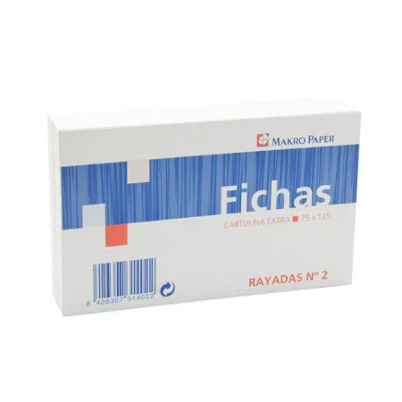 Ficha Cartulina Rayada Nº 2 75X125