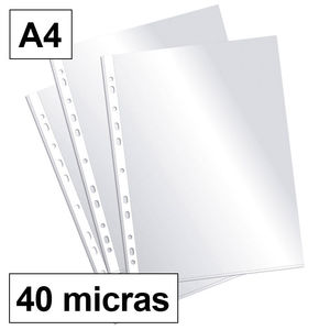 FUNDA A4 40MICRAS PLUS MULTITALADRO CRISTAL 200UD