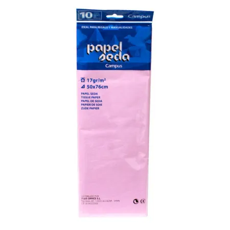 Papel Seda Campus Rosa Claro 10H 50X76Cm