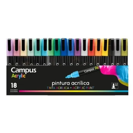 Rotulador Campus Acrylic Pincel 18 Colores