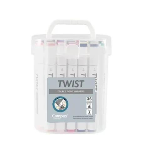 Rotulador Twist Doble Punta 36 Colores