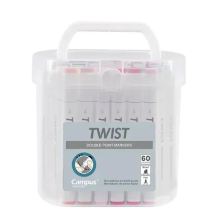 Rotulador Twist Doble Punta 60 Colores