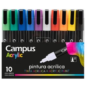 ROTULADOR CAMPUS ACRYLIC 10 COLORES BASICOS
