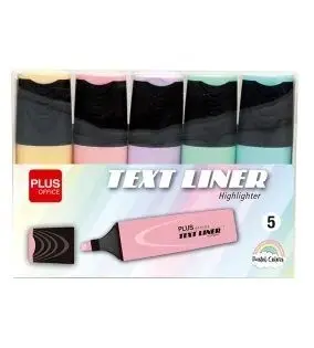 Rotulador Fluorescente Plus Text Liner 3,2 5 Colores Pastel