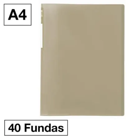 Carpeta A4 40 Fundas Plus Translucida Ocre