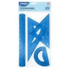 Juego de Reglas Flexibles 4Pzas Campus Azul