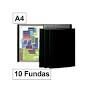 CARPETA A4 10 FUNDAS PLUS  NEGRO