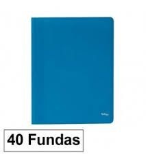 CARPETA A4 40 FUNDAS PLUS ECO AZUL