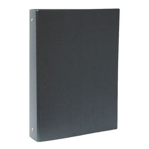 CARPETA 4 ANILLAS 40MM FOLIO PLUS OFFICE CARTON FORRARO COLOR NEGRO