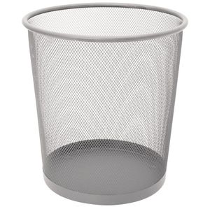 PAPELERA REJILLA PEQUEÑA METAL PLATA 