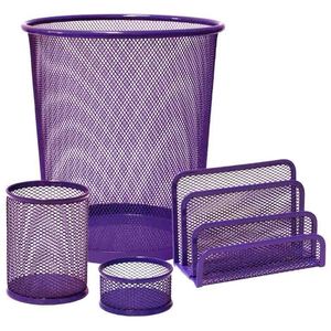 SET ESCRITORIO PLUS REJILLA MORADO 4 PIEZAS