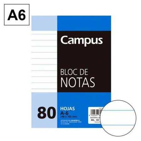 Bloc Notas A6 Campus 1 Linea 80H 60Gr Perforado