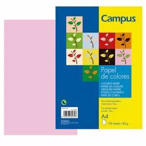 PAPEL A4 CAMPUS 80GR 100H ROSA PASTEL 