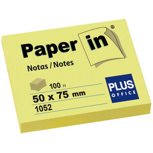 NOTA ADHESIVA PAPER-IN 50X75 100H AMARILLO