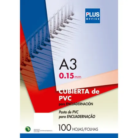 Cubierta A3 Pvc Cristal 100Ud Plus Office