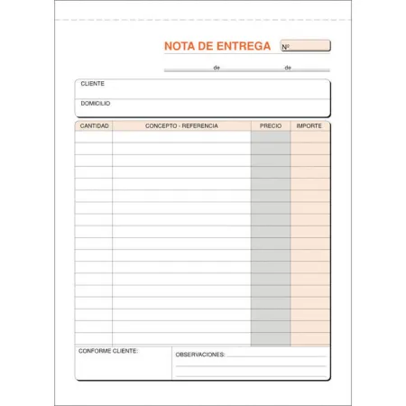 Talonario T-91 Entrega Duplicado Autocopiativo