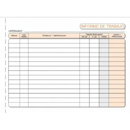 Talonario T-137 Informe de Trabajo