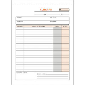 TALONARIO T-120 ALBARANES 142X207 DUPLICADO