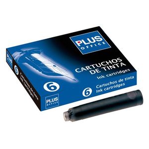 CARTUCHO TINTA PLUMA NEGRO 6UD PLUS 